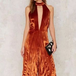 OML Plunging Neck Jumpsuit